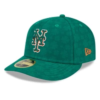 Casquette ajustée 59FIFTY à profil bas New Era pour homme, motif York Mets, vert Kelly, Saint-Patrick