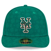 Casquette ajustée 59FIFTY à profil bas New Era pour homme, motif York Mets, vert Kelly, Saint-Patrick