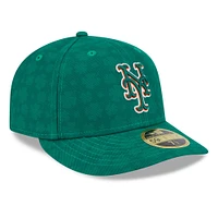 Casquette ajustée 59FIFTY à profil bas New Era pour homme, motif York Mets, vert Kelly, Saint-Patrick
