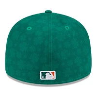 Casquette ajustée 59FIFTY à profil bas New Era pour homme, motif York Mets, vert Kelly, Saint-Patrick