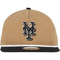 Men's New Era Khaki/Black New York Mets Golfer Snapback Hat