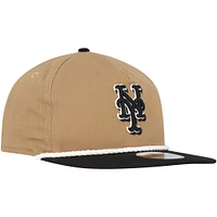 Men's New Era Khaki/Black New York Mets Golfer Snapback Hat