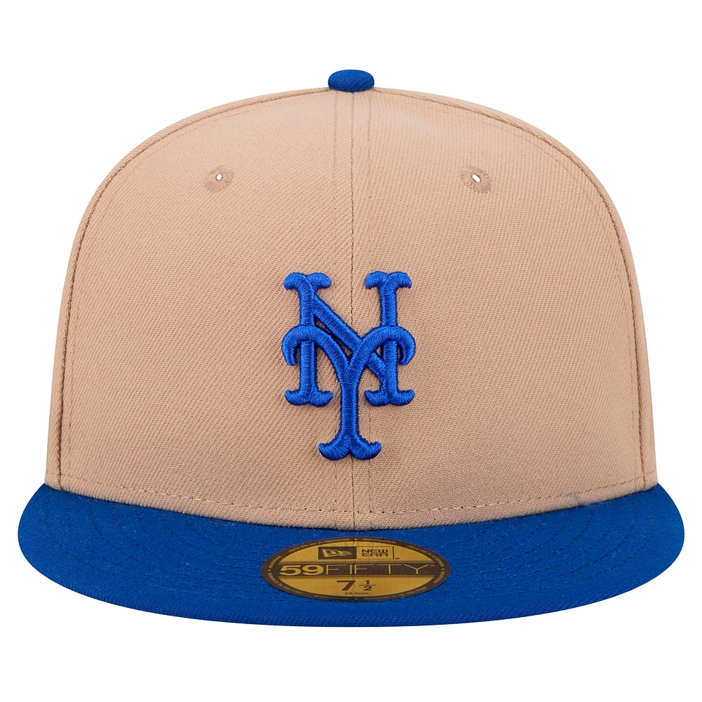 Casquette ajustée New Era 59FIFTY kaki York Mets pour homme