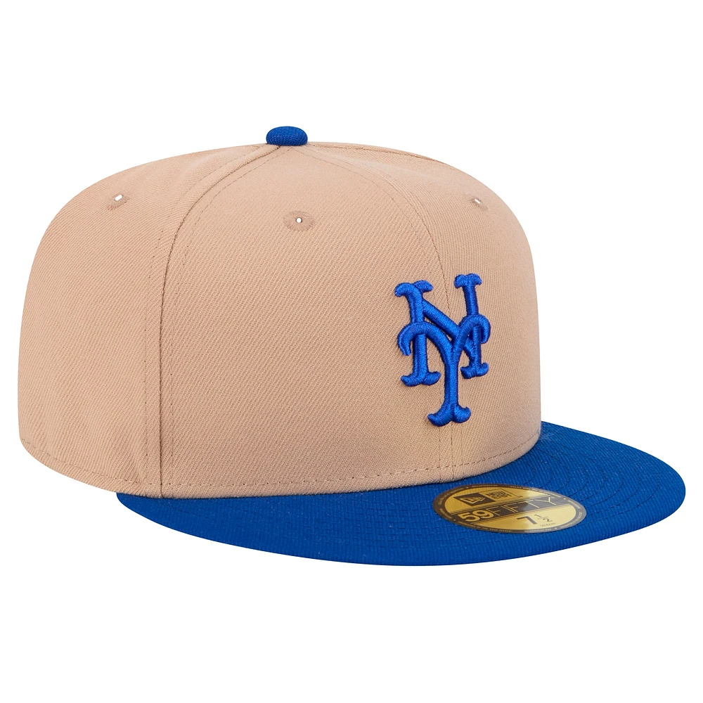 Casquette ajustée New Era 59FIFTY kaki York Mets pour homme