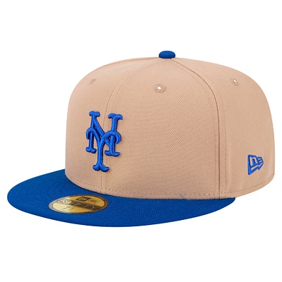 Men's New Era Khaki York Mets 59FIFTY Fitted Hat