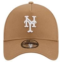 Men's New Era Khaki New York Mets A-Frame 9FORTY Adjustable Hat