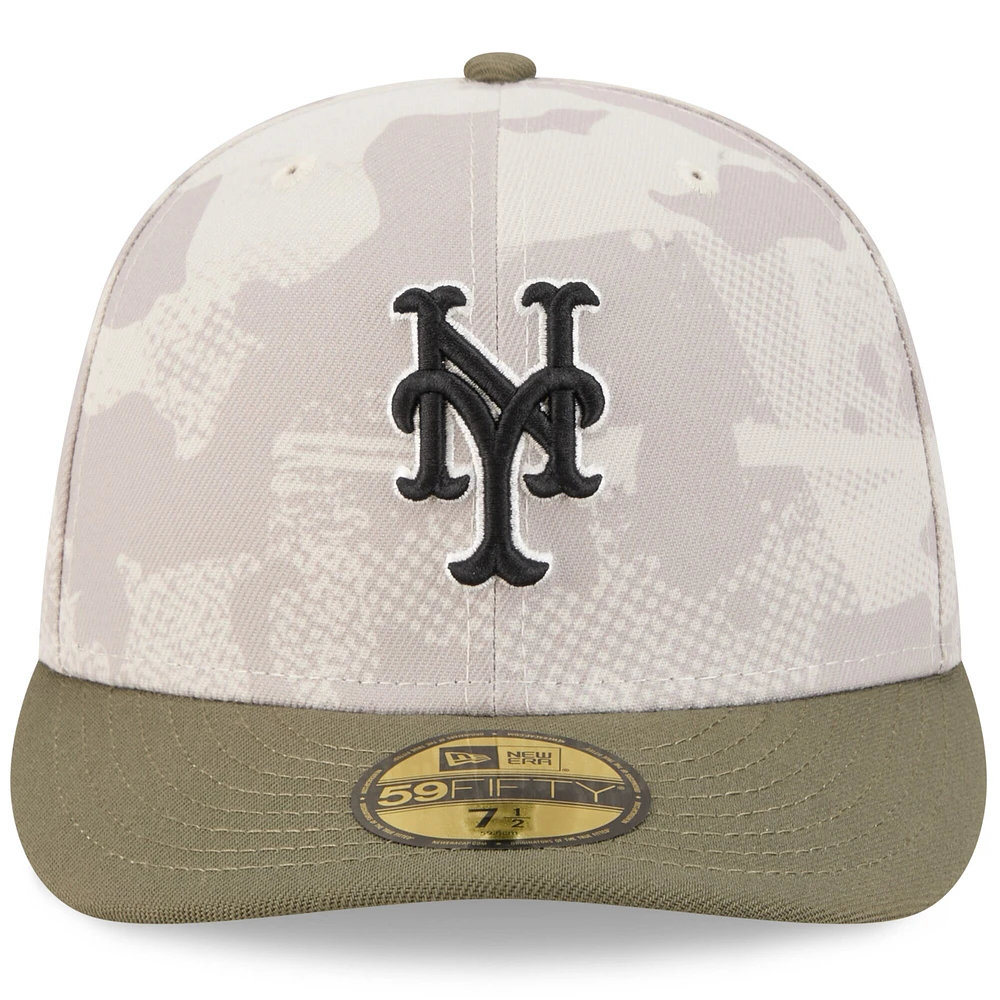 Men's New Era Light Beige/Olive York Mets 2025 Armed Forces Day 59FIFTY Fitted Hat