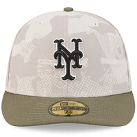 Men's New Era Light Beige/Olive York Mets 2025 Armed Forces Day 59FIFTY Fitted Hat