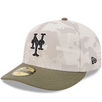 Men's New Era Light Beige/Olive York Mets 2025 Armed Forces Day 59FIFTY Fitted Hat