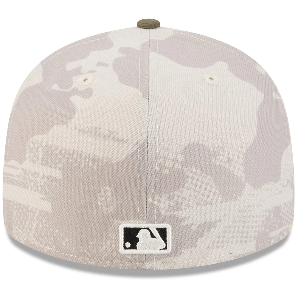 Men's New Era Light Beige/Olive York Mets 2025 Armed Forces Day 59FIFTY Fitted Hat