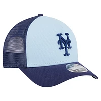 Casquette camionneur ajustable New Era 9FORTY bleu clair/bleu marine pour homme