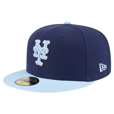 Casquette ajustée New Era 59FIFTY bleu marine/bleu clair pour homme, coloris bicolore
