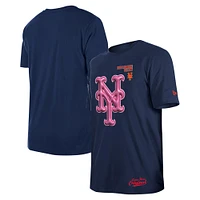 T-shirt à mâcher New Era York Mets Big League pour hommes, bleu marine