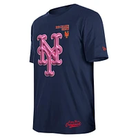 T-shirt à mâcher New Era York Mets Big League pour hommes, bleu marine