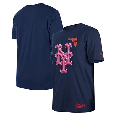 T-shirt à mâcher New Era York Mets Big League pour hommes, bleu marine