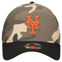 Men's New Era New York Mets Camo Crown A-Frame 9FORTY Adjustable Hat