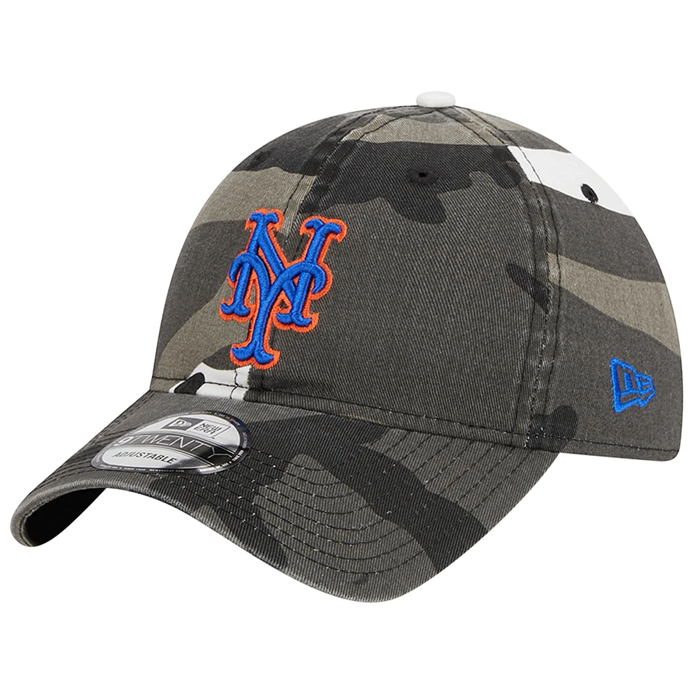 Casquette réglable New Era New York Mets 9TWENTY camouflage foncé pour homme