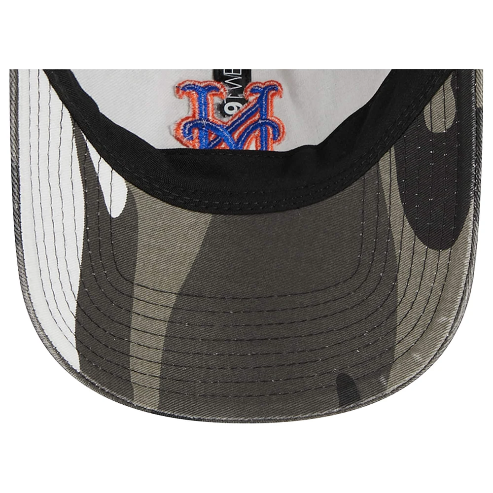 Casquette réglable New Era New York Mets 9TWENTY camouflage foncé pour homme