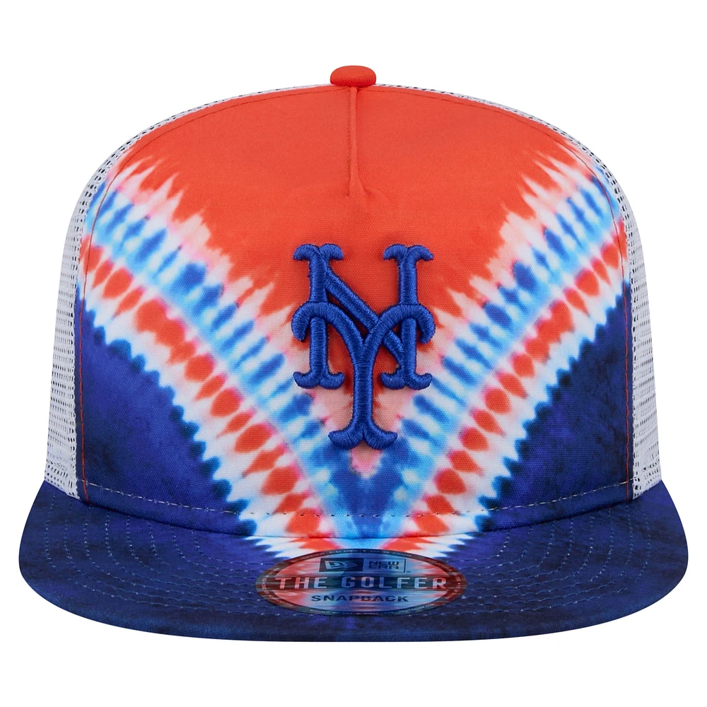Casquette ajustable New Era New York Mets Tie-Dye Golfer Trucker pour homme