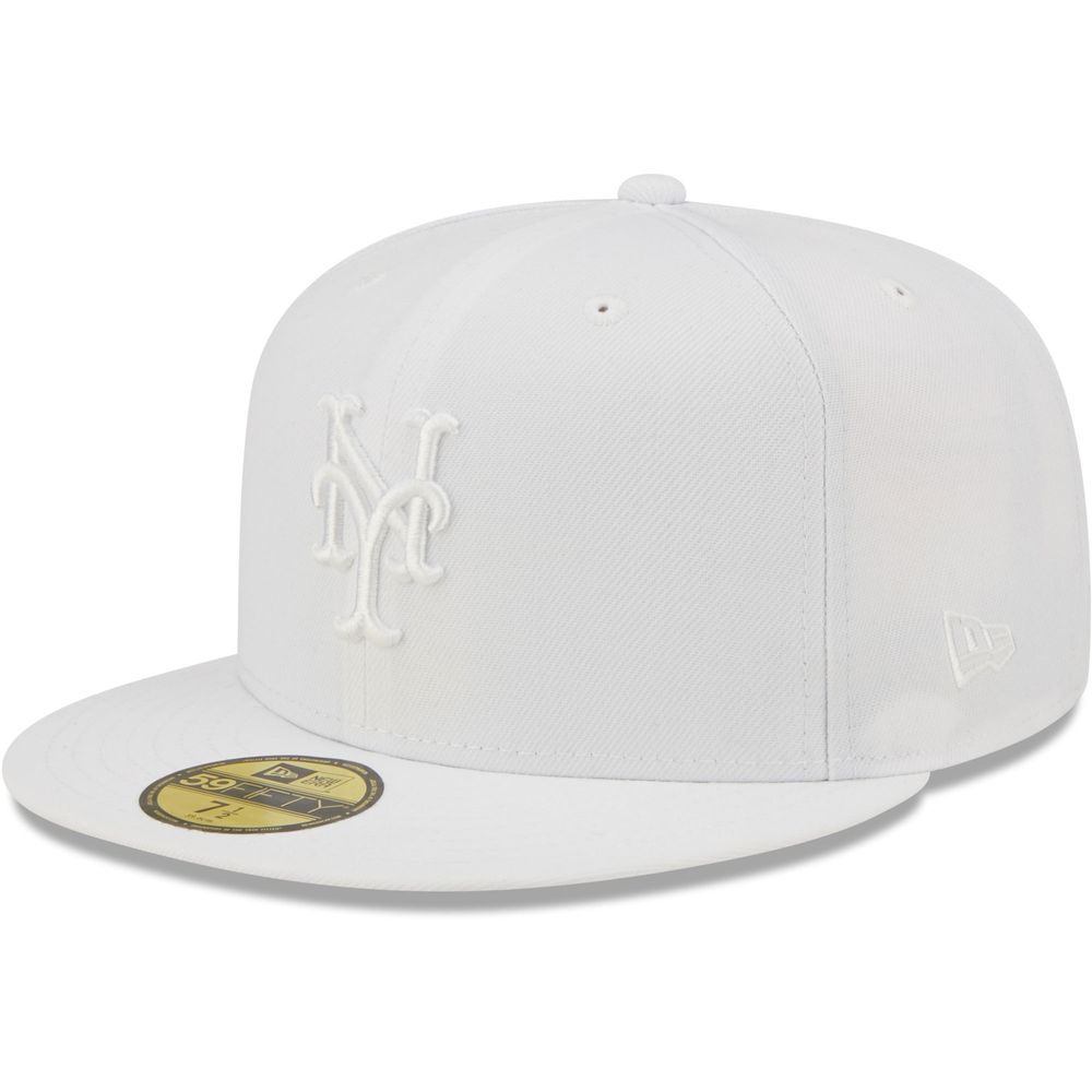 Men's New Era York Mets White on 59FIFTY Fitted Hat