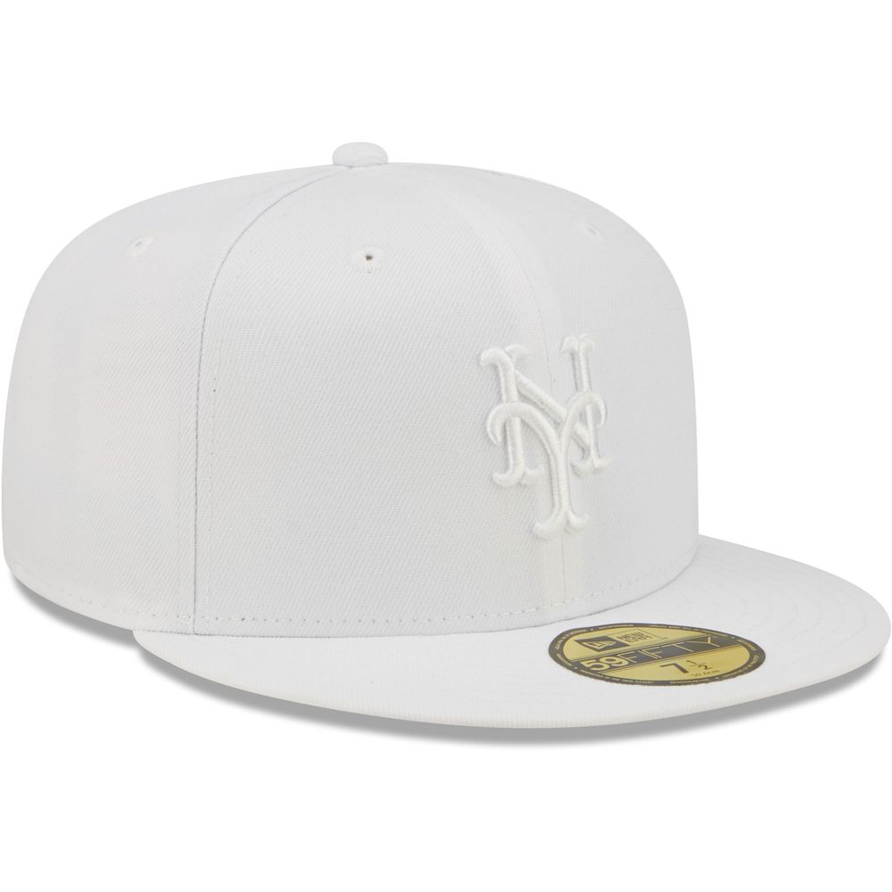 Men's New Era York Mets White on 59FIFTY Fitted Hat