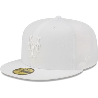 Men's New Era York Mets White on 59FIFTY Fitted Hat