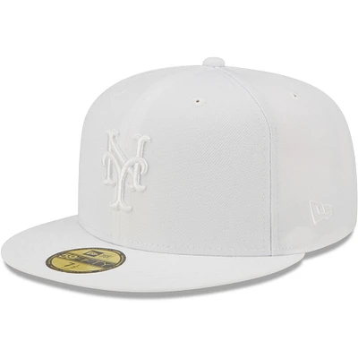 Men's New Era York Mets White on 59FIFTY Fitted Hat