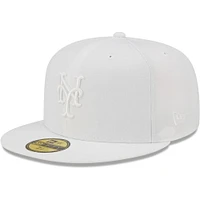 Men's New Era York Mets White on 59FIFTY Fitted Hat