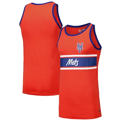 Men's New Era Orange York Mets Jersey Ringer Tank Top