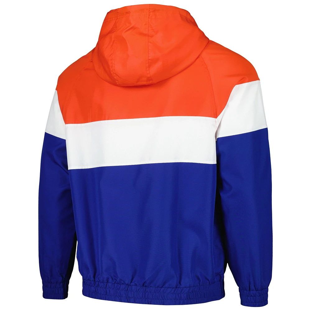 Men's New Era Orange York Mets Ripstop Raglan Quarter-Zip Hoodie Windbreaker Jacket