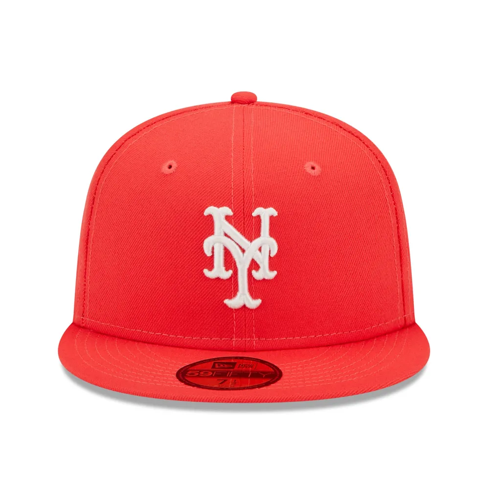 Men's New Era Red York Mets White Logo 59FIFTY Fitted Hat