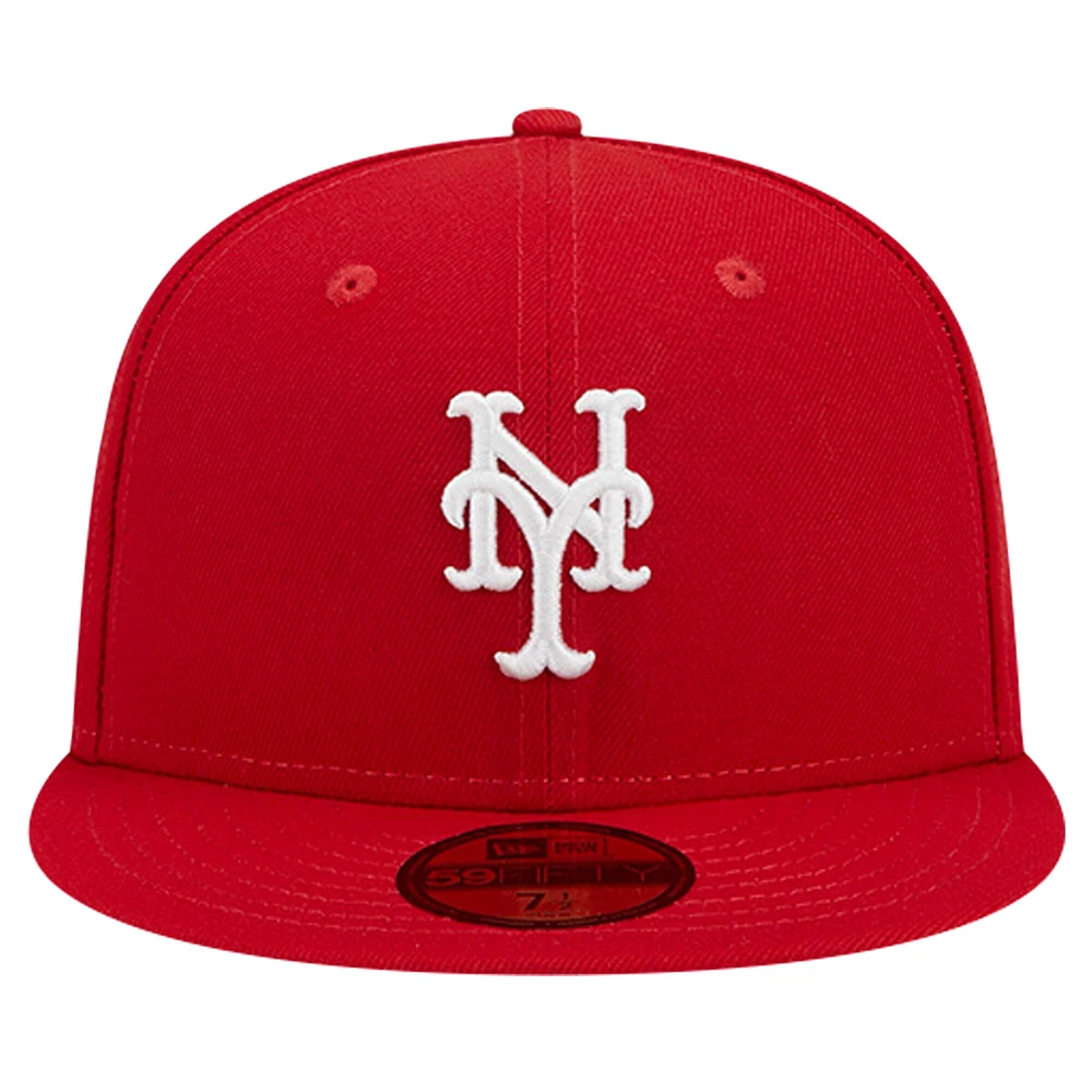Casquette ajustée 59FIFTY avec logo New York Mets Era pour homme rouge
