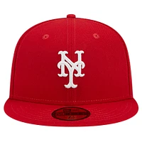 Casquette ajustée 59FIFTY avec logo New York Mets Era pour homme rouge
