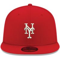 Men's New Era Red York Mets White Logo 59FIFTY Fitted Hat
