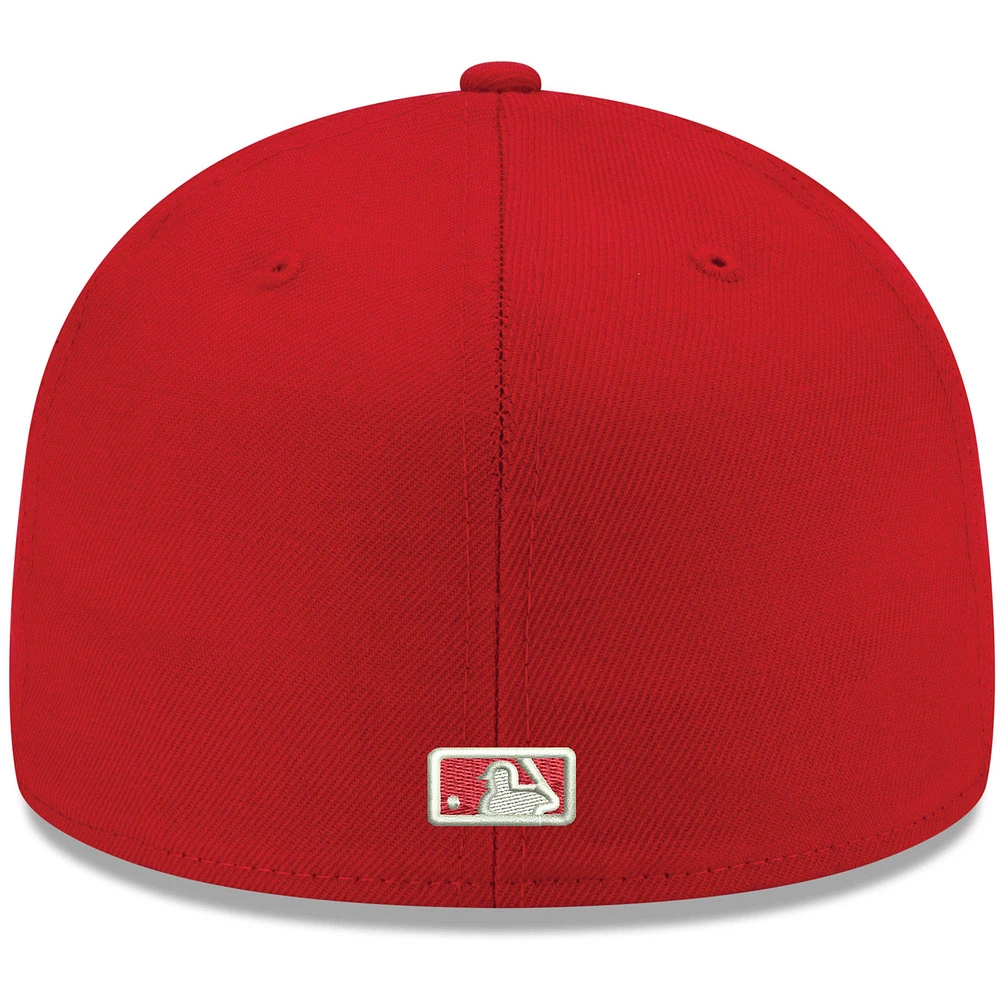 Men's New Era Red York Mets White Logo 59FIFTY Fitted Hat