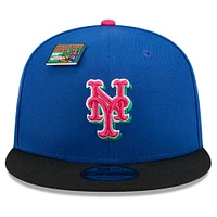 Casquette Snapback 9FIFTY New Era Royal/Noir New York Mets Pastèque Big League Chew Flavor Pack pour hommes