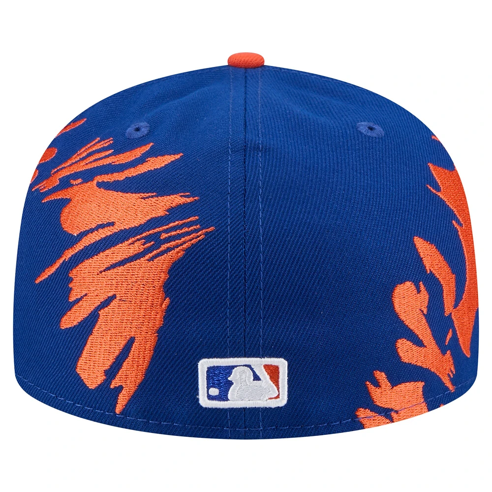Men's New Era Royal/Orange York Mets Retro Pattern 59FIFTY Fitted Hat