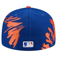 Men's New Era Royal/Orange York Mets Retro Pattern 59FIFTY Fitted Hat
