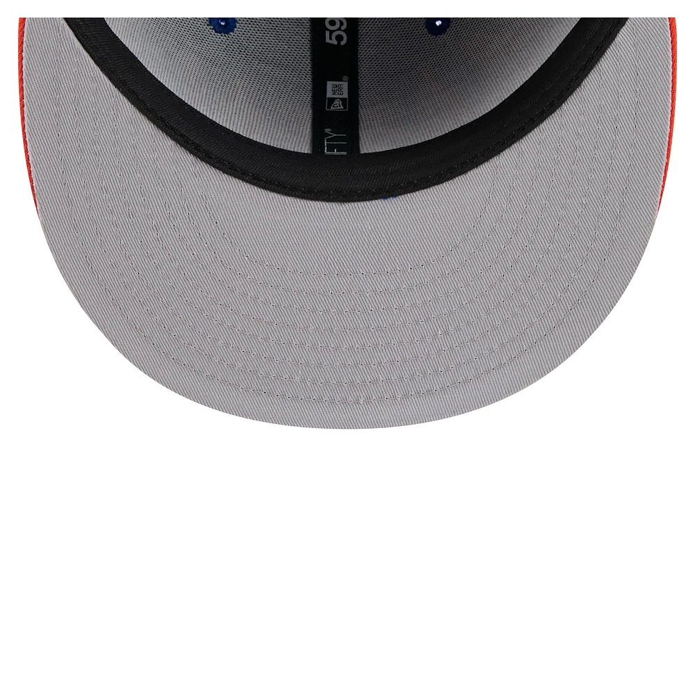 Men's New Era Royal/Orange York Mets Retro Pattern 59FIFTY Fitted Hat