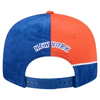 Men's New Era Royal/Orange New York Mets Retro Split Corduroy Snapback Hat