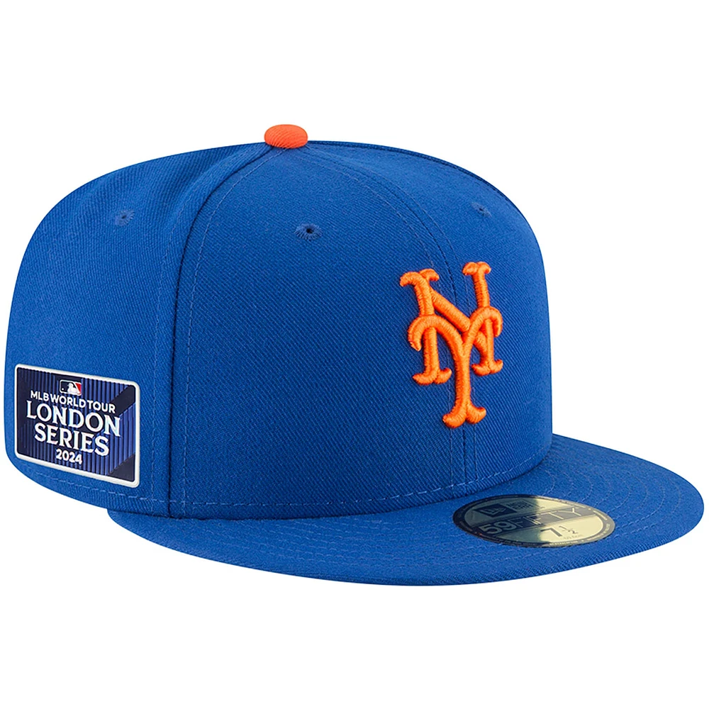 Casquette ajustée 59FIFTY New Era Royal York Mets 2024 MLB World Tour pour homme : London Series