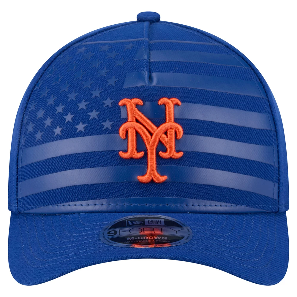 Casquette ajustable New Era Royal New York Mets 9FORTY M-Crown A-Frame pour homme