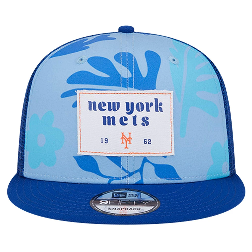 Casquette Snapback 9FIFTY Snapback pour hommes New Era Royal New York Mets Bikini Bottom Trucker