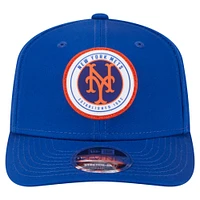 Casquette extensible à bouton-pression New Era Royal New York Mets Circle Patch 9SEVENTY pour homme