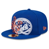 Casquette ajustée New Era Royal York Mets Game Day Overlap 59FIFTY pour hommes