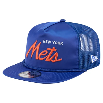 Men's New Era Royal New York Mets Retro Satin Script Golfer Adjustable Hat
