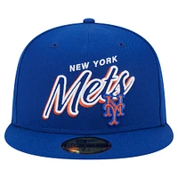 Men's New Era Royal York Mets Script Sided 59FIFTY Fitted Hat