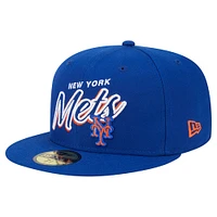 Men's New Era Royal York Mets Script Sided 59FIFTY Fitted Hat