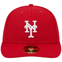 Men's New Era Scarlet York Mets Low Profile 59FIFTY Fitted Hat