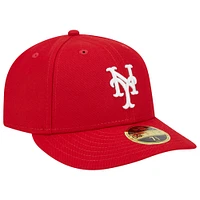 Men's New Era Scarlet York Mets Low Profile 59FIFTY Fitted Hat